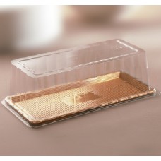 Cake box "Medoro" golden 15x25, with a lid (plastic)