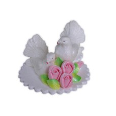 Suhkrukaunistus TUVI alusel roosade roosidega 1tk