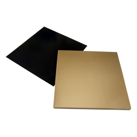 Cake board, black/gold, square (various sizes) Cake board, black/gold, square (various sizes)