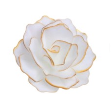 Vahvlikaunistus ROOS PASTELLA 12,5cm valge/kuld 1tk 